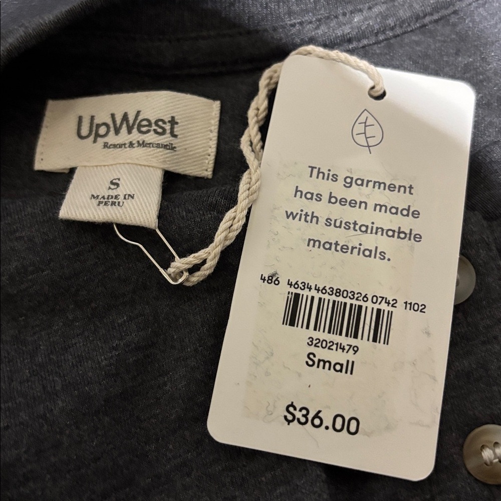 UpWest Oversized Loose fit,boxy crewneck button detail,slit sides,soft - Picture 5 of 8